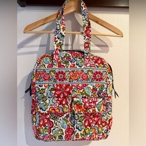 Vera Bradley Floral Shoulder Tote Organizer Travel Bag Purse, Hope Garden